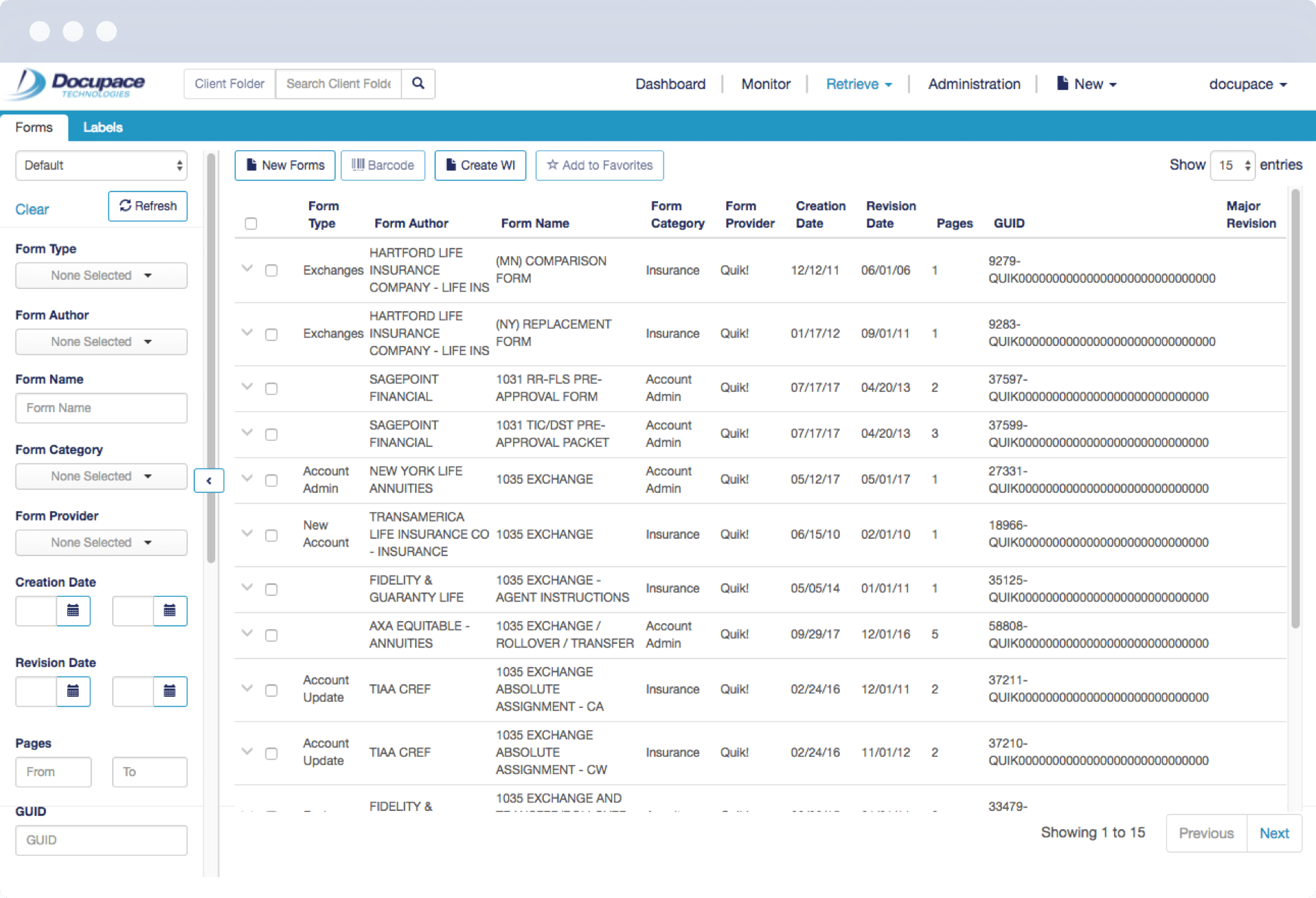 Forms Processing
